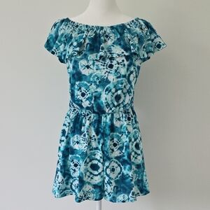 Women's Joe Boxer Blue White Tie-Dye Romper Size XL